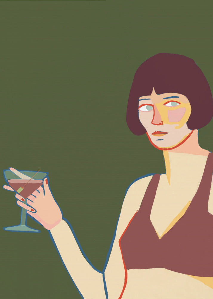 Lady with cocktail martini | Poster