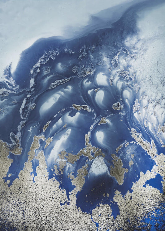 Soothing -&quot; Ocean Wave Waltz  1&quot; - Watercolor waves | Canvas