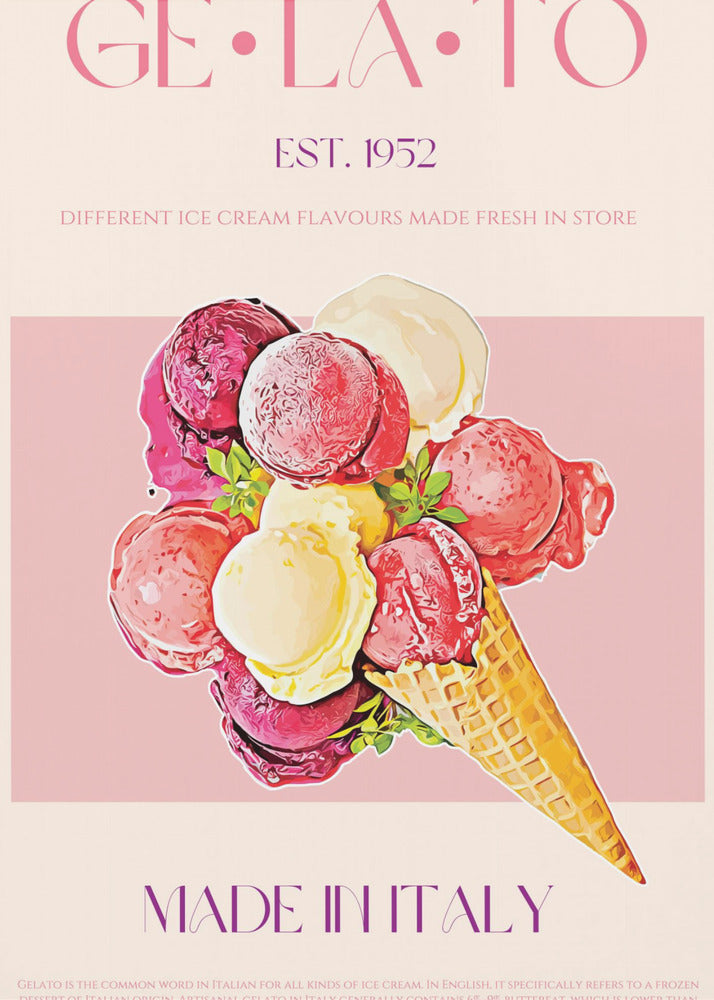 Vintage Style Gelato Poster | Poster