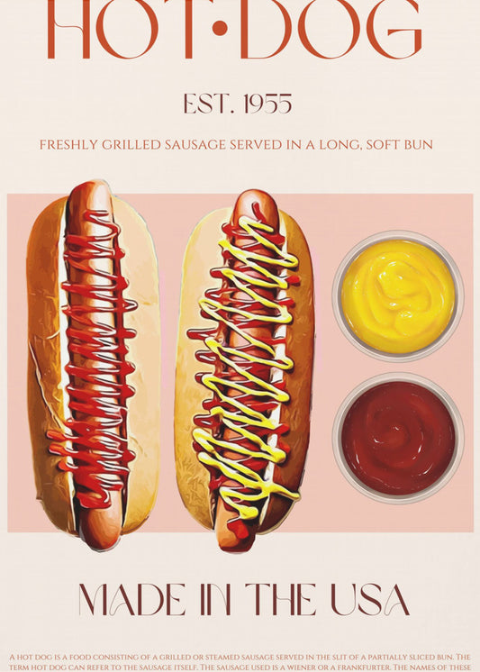 Hot Dogs with Mustard and Ketchup | Poster