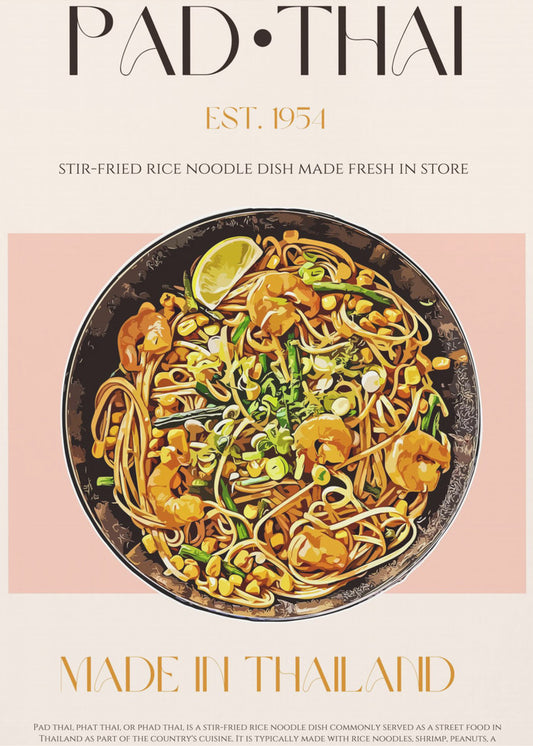 Elegant Illustration of Pad Thai | Canvas