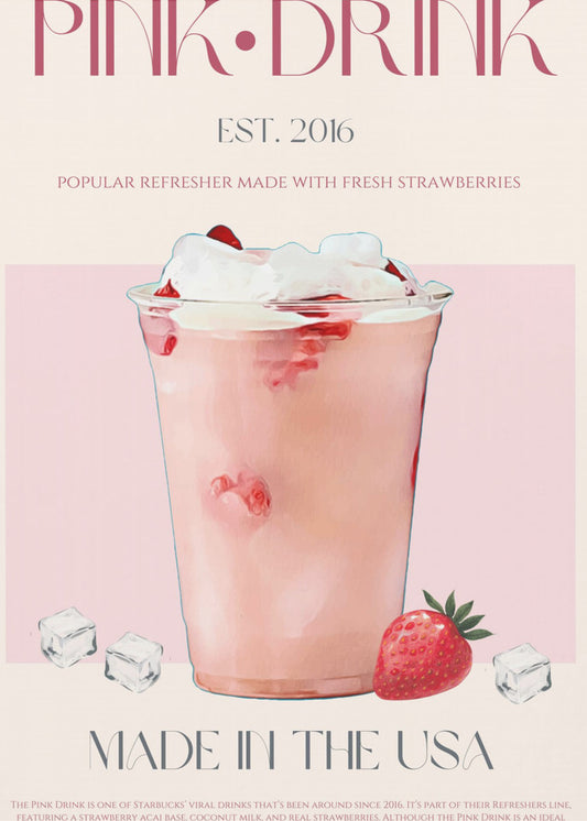 Pink Drink Print | Canvas