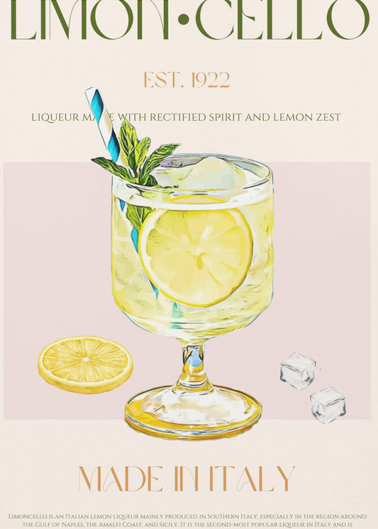 Illustration Of A Limoncello Drink | Canvas