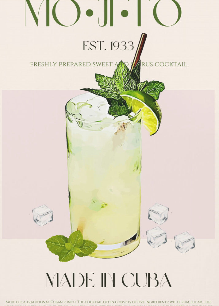 Mojito Print Cocktail | Canvas