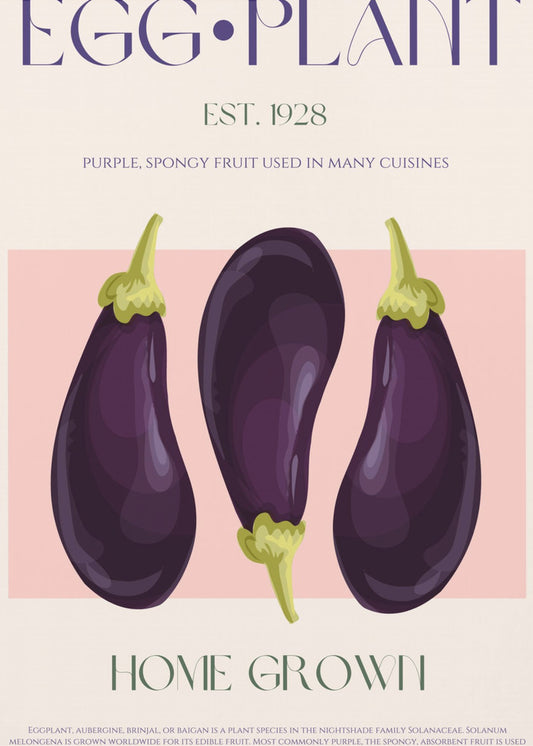 Three Vibrant Purple Eggplants | Poster