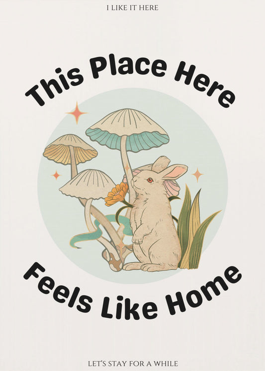 Rabbit Among Mushrooms With The Phrase | Canvas