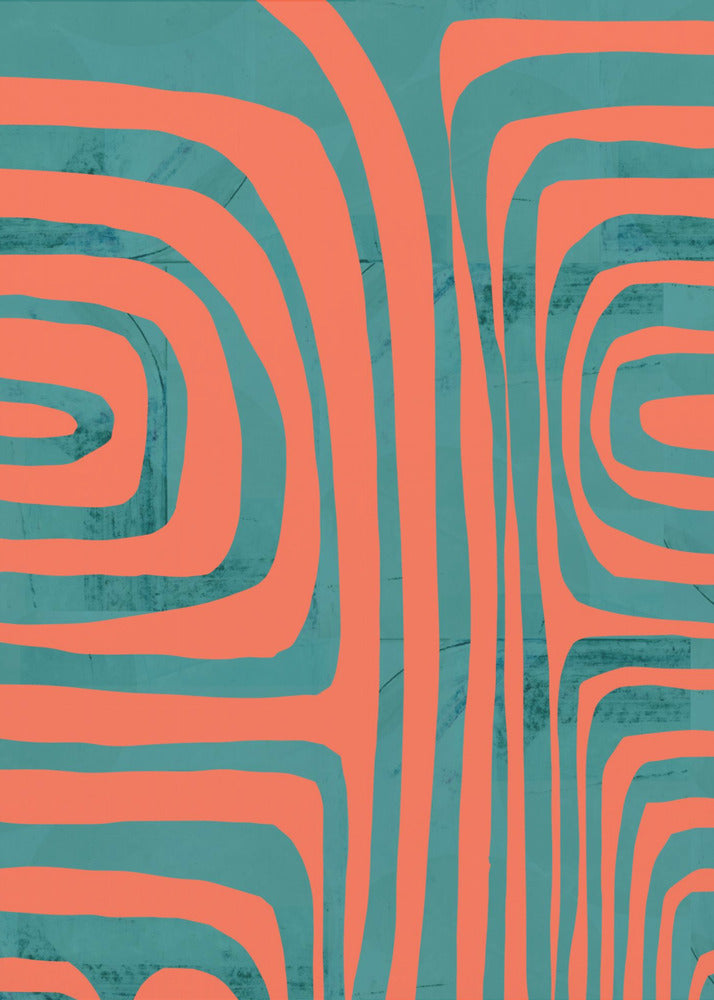 Turquoise &amp; Coral Abstraction 2 | Poster