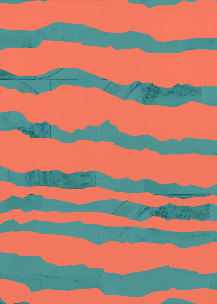 Turquoise &amp; Coral Abstraction 3 | Canvas
