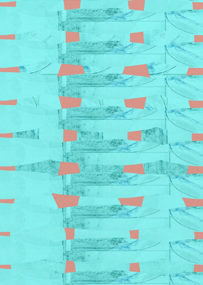 Turquoise &amp; Coral Abstraction 8 | Poster