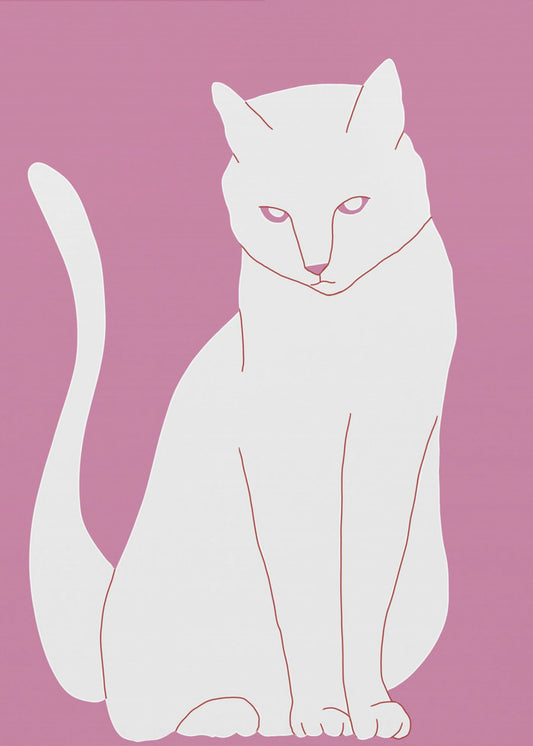 White and pink cat | Canvas
