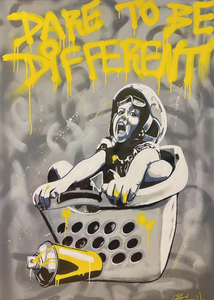 Child In A Laundry Basket | Canvas