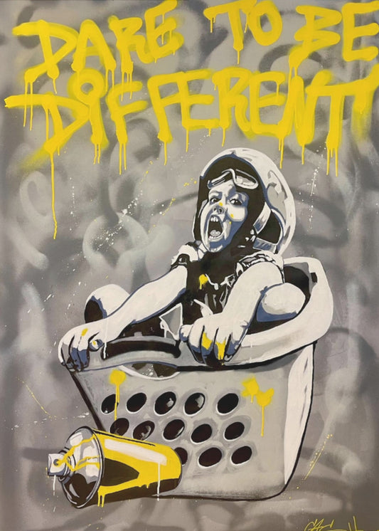 Child In A Laundry Basket | Canvas