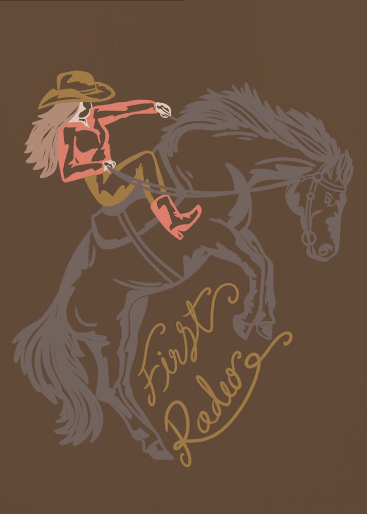 Cowgirl Riding A Rearing Horse | Poster