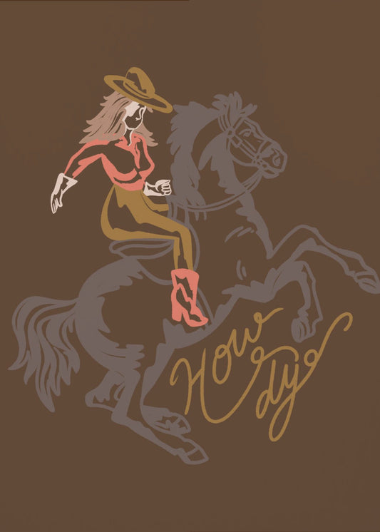 Cowgirl Riding A Rearing Horse | Canvas