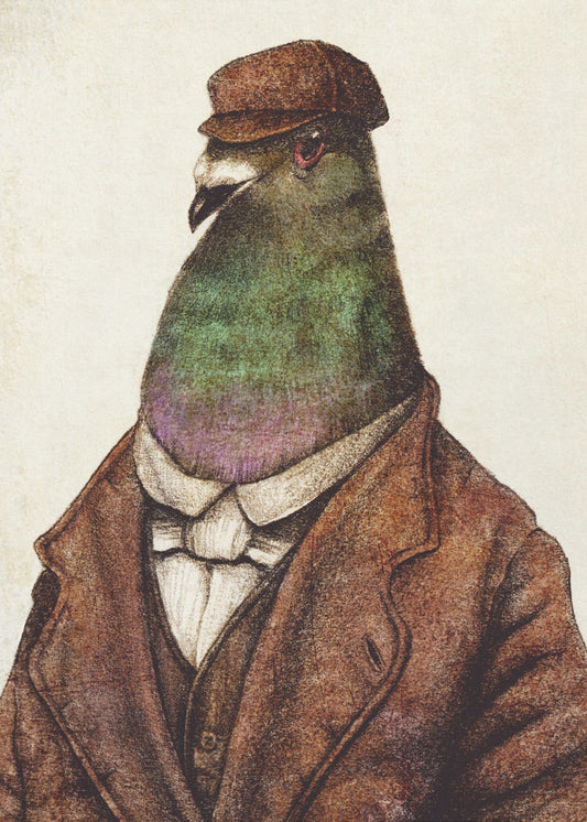 Pigeon Dressed In Vintage Attire | Poster