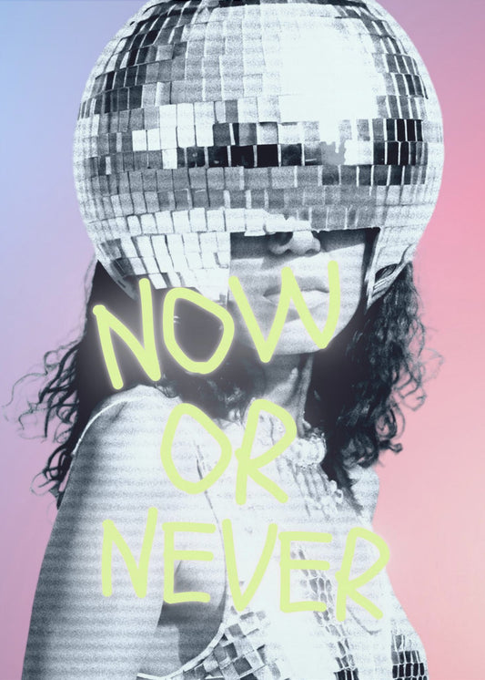 Woman with a Disco Ball Helmet | Canvas