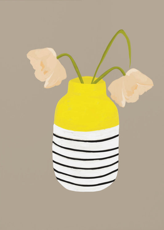 Striped Vase Blooms | Poster