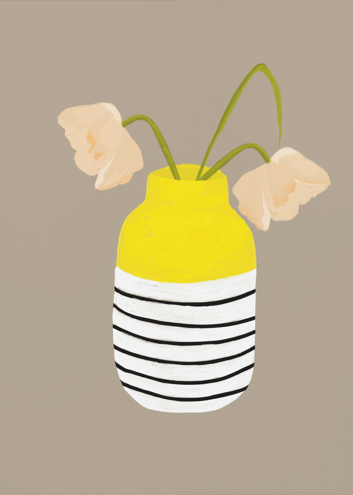 Striped Vase Blooms | Canvas