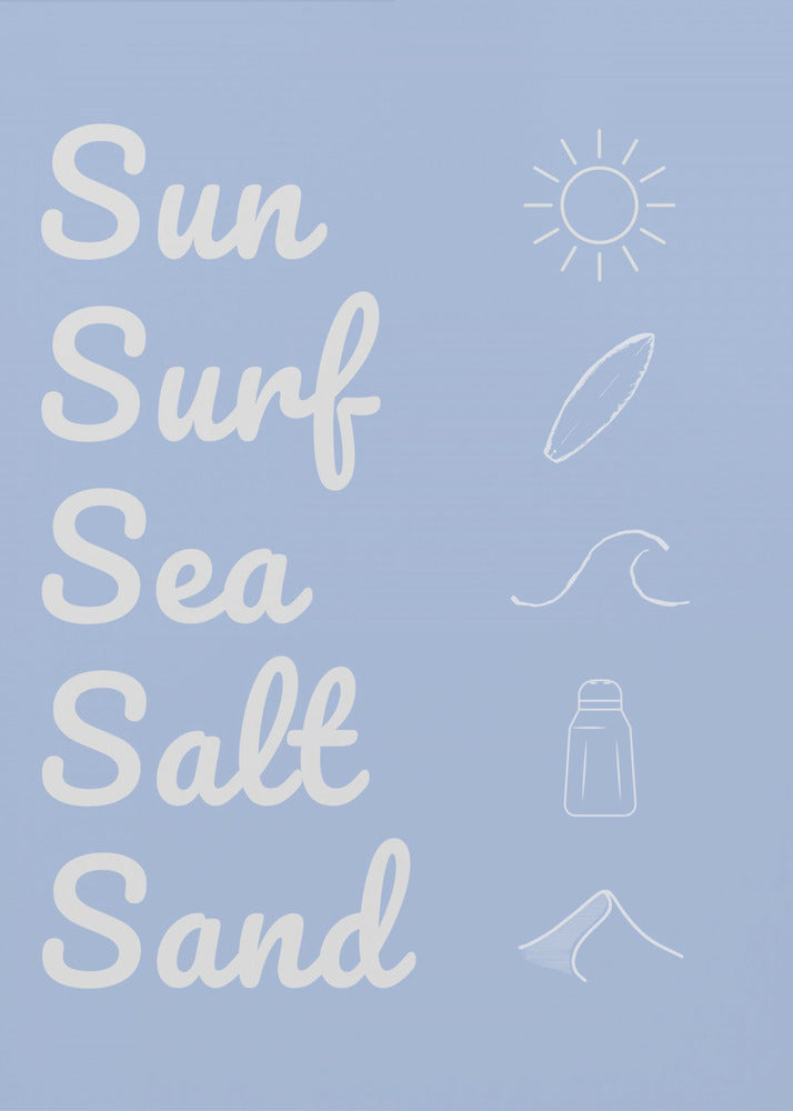 Sun Surf Sea Salt Sand Light Blue | Canvas