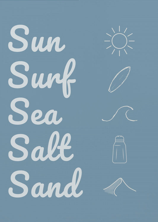 Sun Surf Sea Salt Sand Dark Blue | Canvas