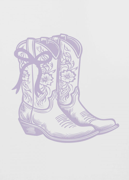 Purple Cowgirl Boots with Bow | Canvas