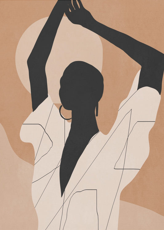 Minimal Abstract Art Sunset Girl | Canvas