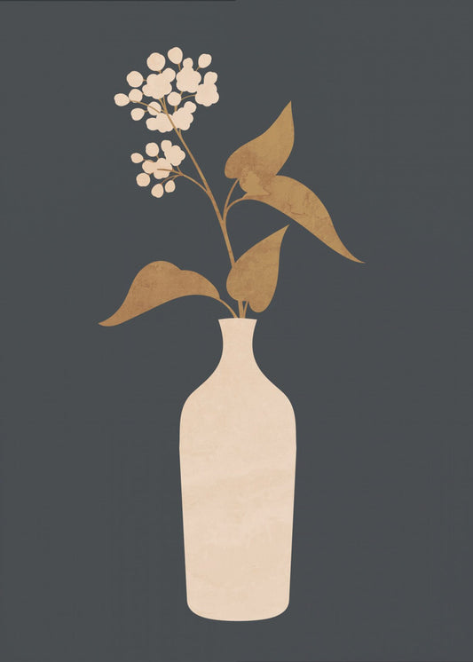 Minimal Abstract Art Vase Flower | Poster