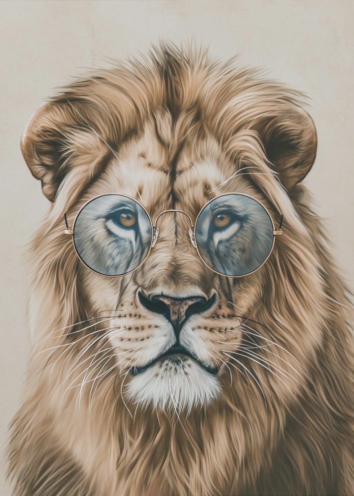 Lion in Glasses | Canvas