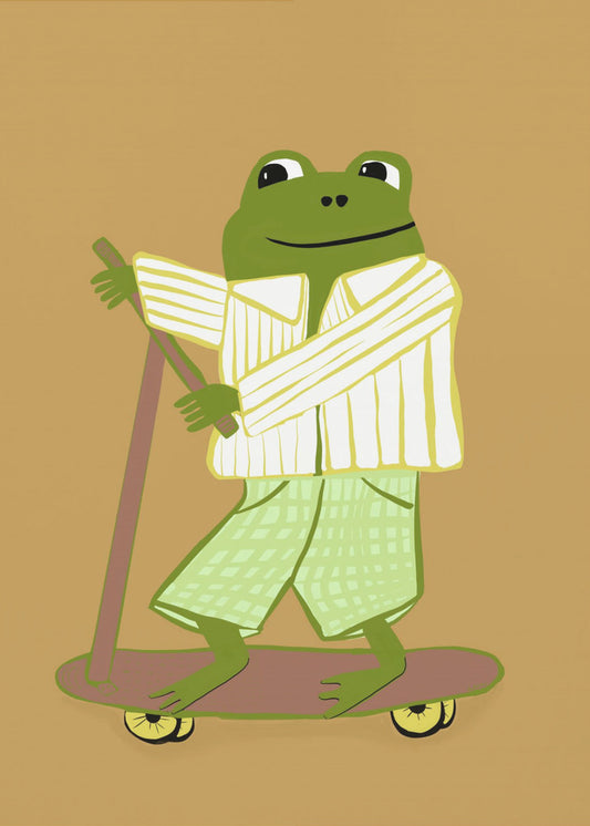 Frog on scooter | Canvas