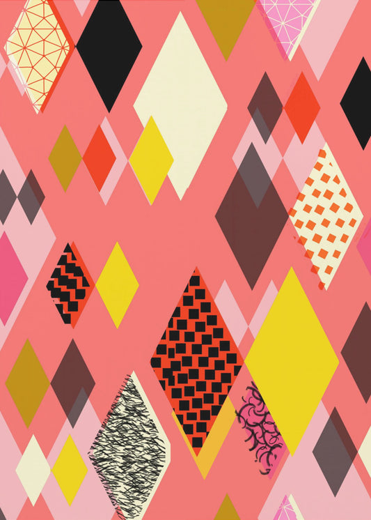 Geometric Patterns With Colorful Diamonds And Shapes | Canvas