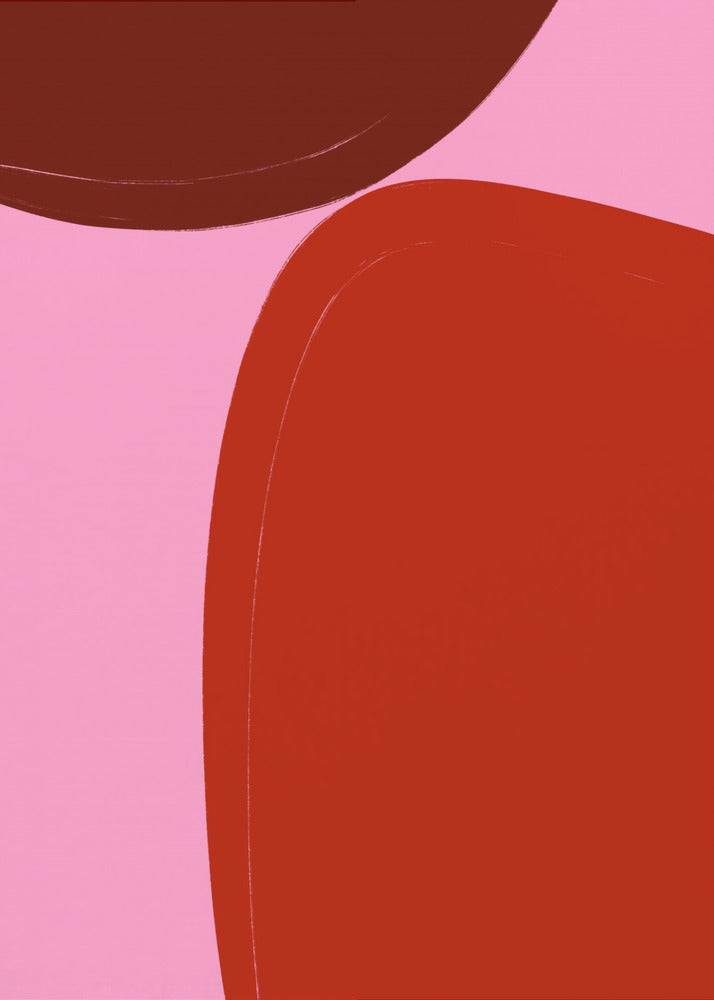 Curved Red Shapes | Poster
