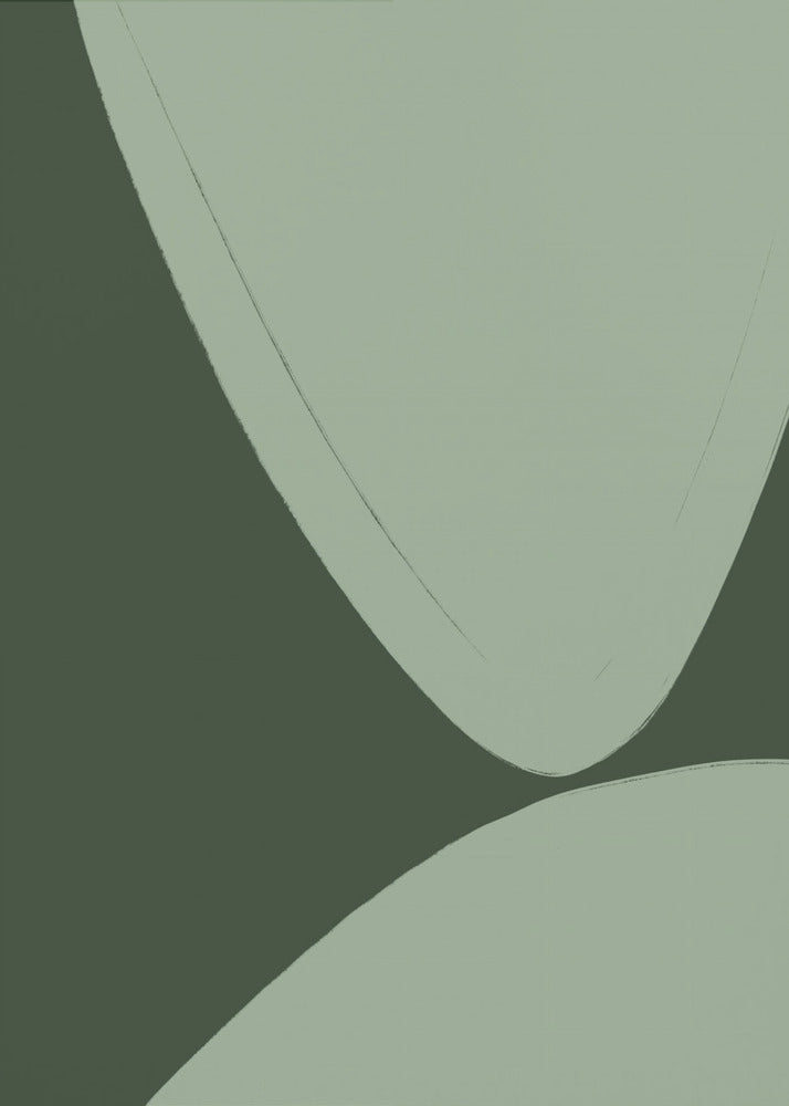 Green Curved Shapes | Canvas