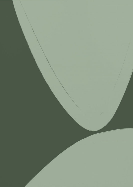 Green Curved Shapes | Canvas