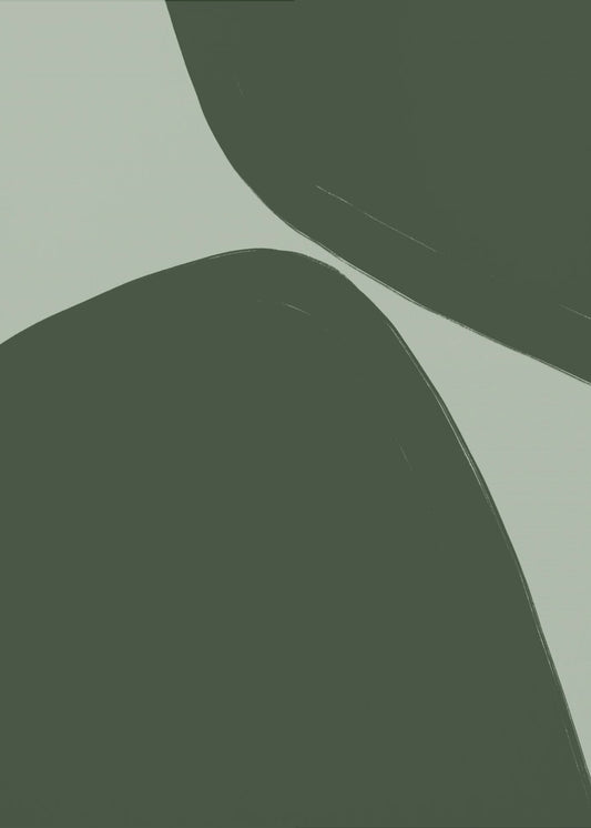 Bold Green Curves | Canvas