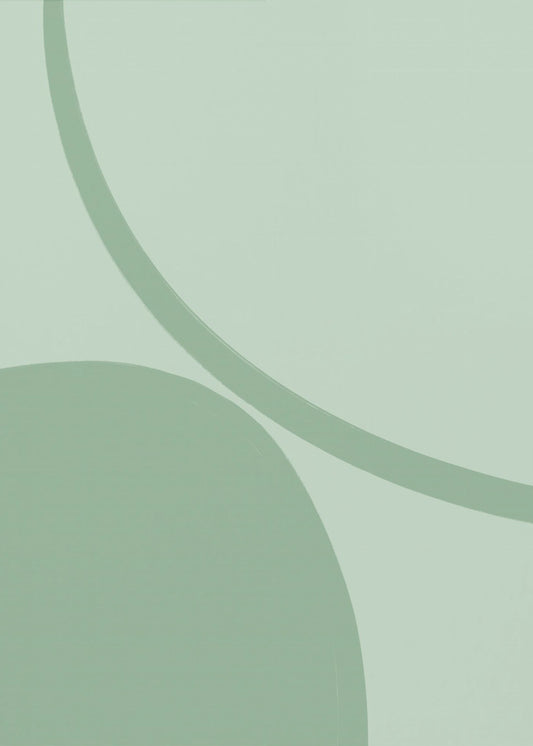 Serene Green Curves | Canvas