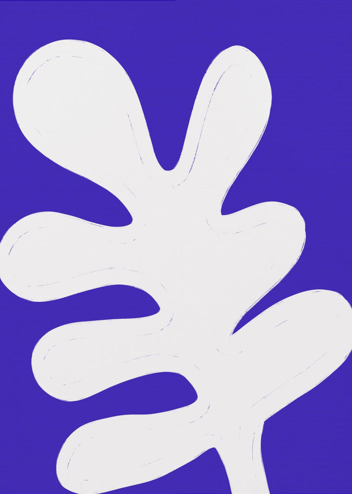 Leaf on Blue Canvas | Poster