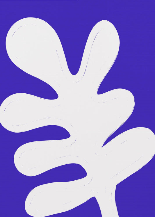 Leaf on Blue Canvas | Poster