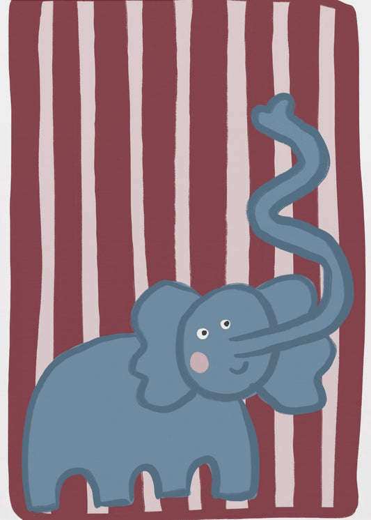 Curious Blue Elephant | Poster