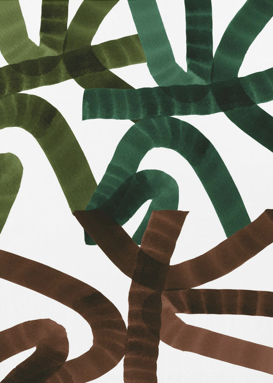 Intertwining Lines On A White Background | Canvas