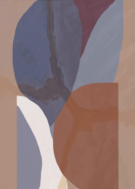 Geometric Shapes In Muted Colorful Tones | Poster
