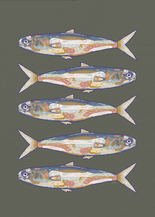 Five Fish in a Row | Canvas