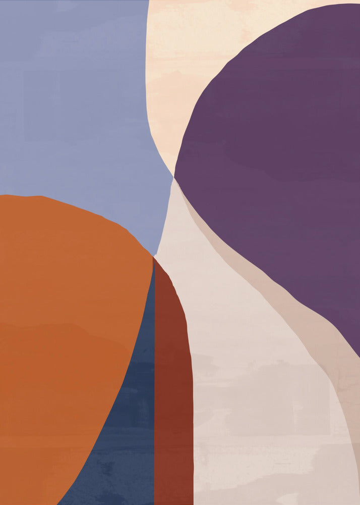 Organic Forms in Earthy and Blue Tones | Canvas