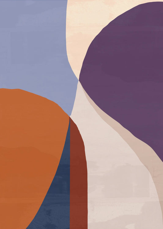 Organic Forms in Earthy and Blue Tones | Canvas