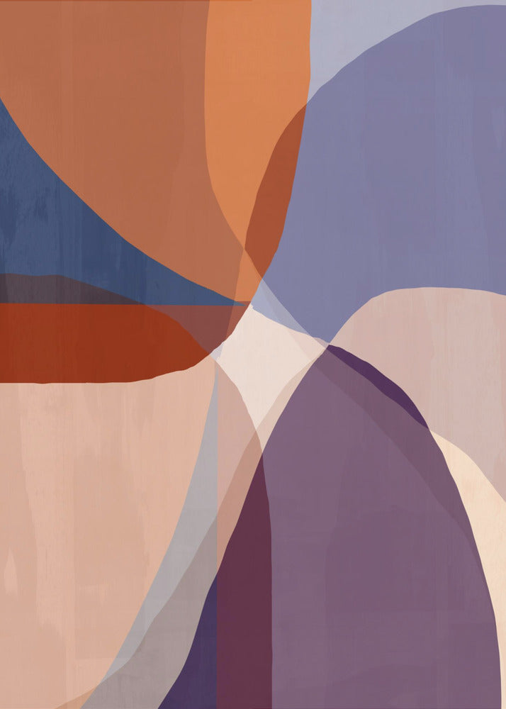 Organic Forms in Earthy and Blue Tones | Canvas