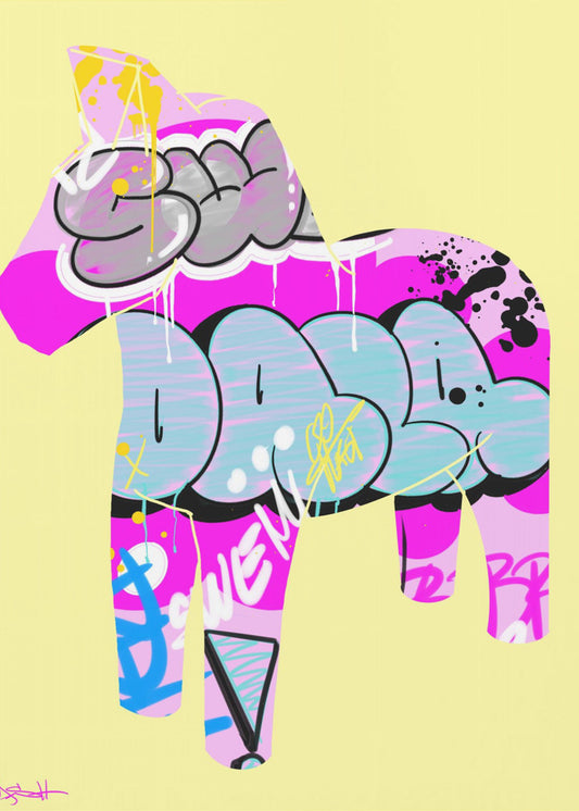 Graffiti Style Dala Horse | Poster