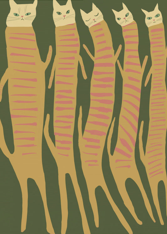 Five long cats | Poster