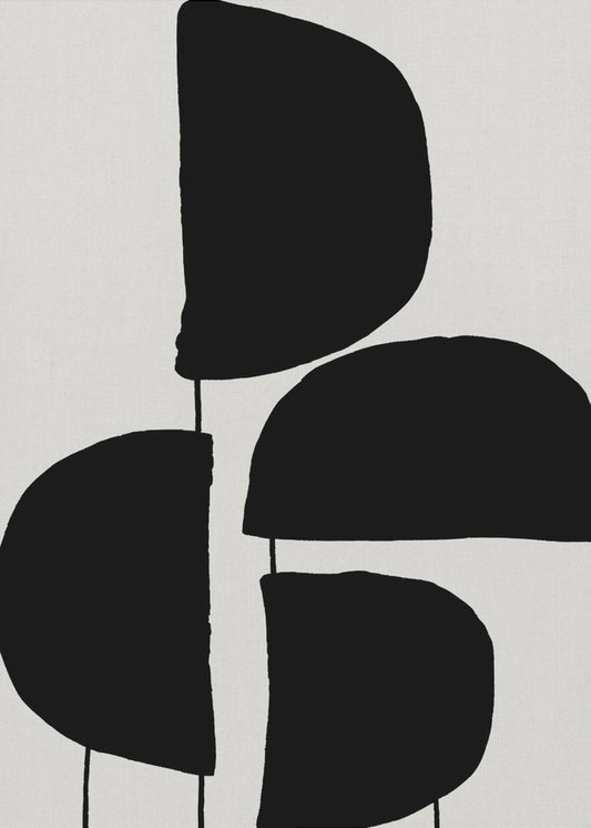 Minimalist Black Abstract Forms | Poster