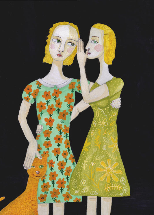 Best friends with their ginger cat | Poster