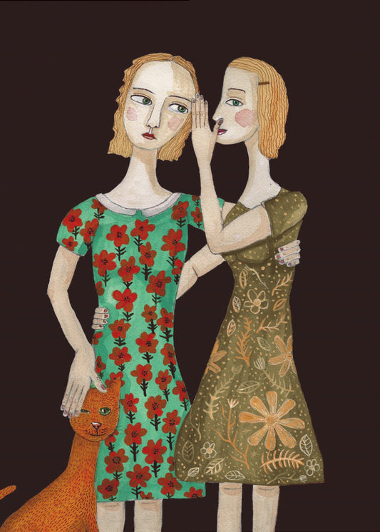 Best friends with their ginger cat | Canvas