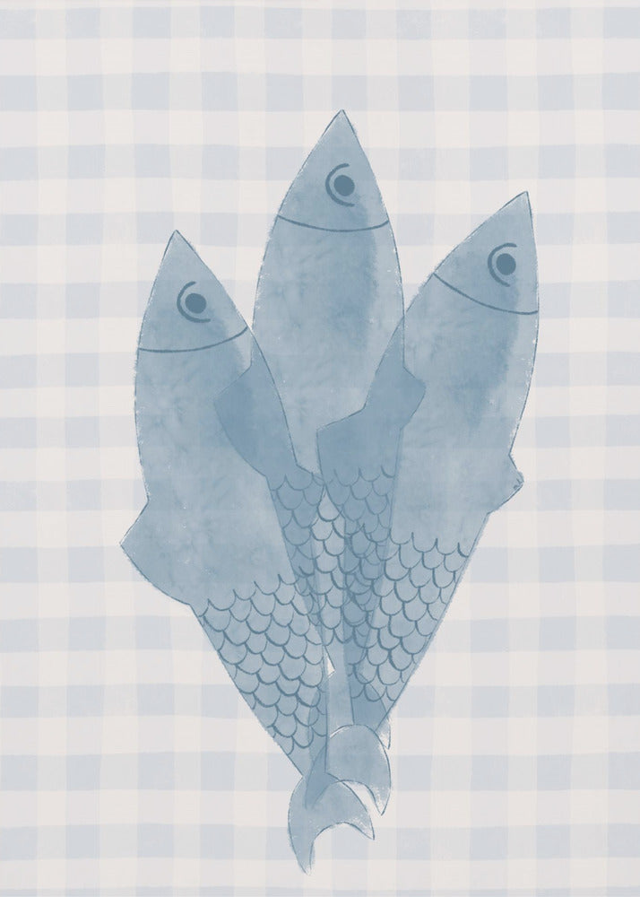 Three Blue Fish | Canvas